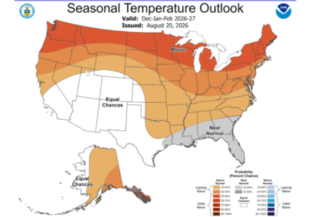 NOAA winter weather forecast map (NOAA)