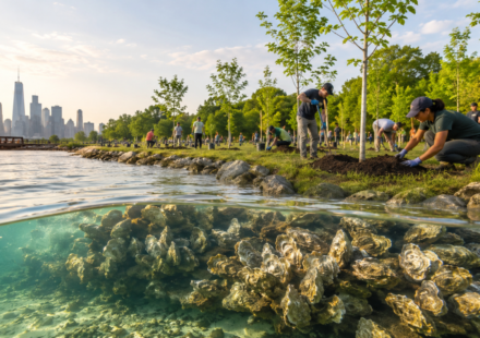Bette Midler started cleaning a neglected New York park in 1995; 30 years later, her group has planted 200,000 trees and built an artificial oyster reef