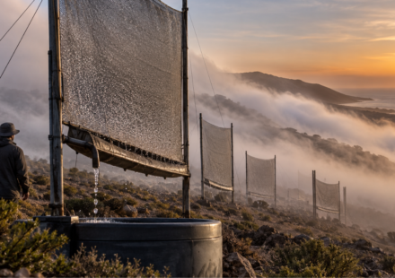 This Chilean community catches fog in giant nets and turns coastal mist into water; the unusual idea now harvests up to 650,000 litres a year in a drought-hit region