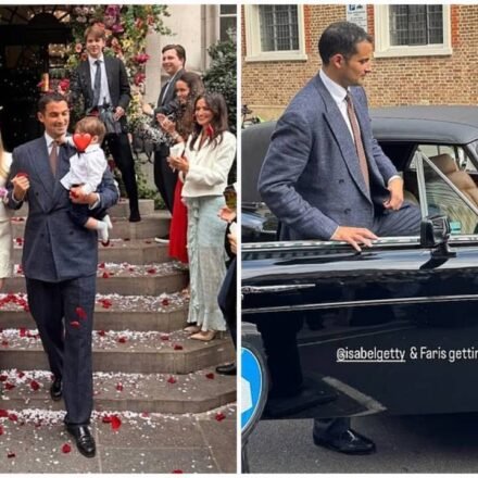 Billionaire heiress Isabel Getty, great-granddaughter of oil tycoon J. Paul Getty, marries British financier Faris McKinnon in intimate London wedding, newlyweds make grand exit in vintage Rolls-Royce