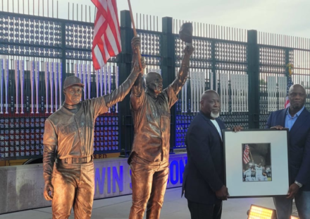 In 2001, two Seattle Mariners raised an American flag after clinching their division days after 9/11; 25 years later, that moment has become a permanent stadium statue