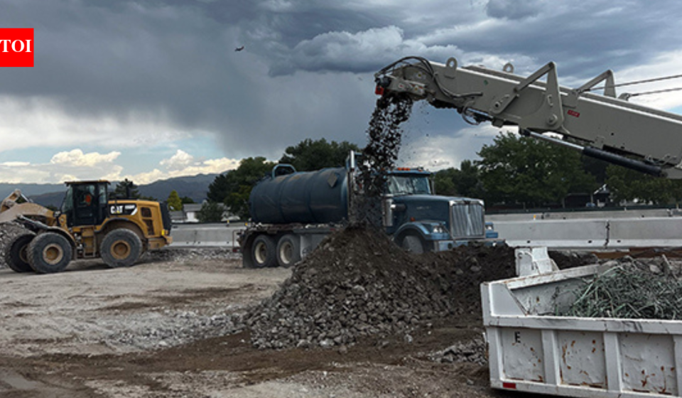 In 2024, Utah recycled 15,000 cubic yards of 30-year-old highway concrete on site; enough to fill two Goodyear Blimps became road base for new interchanges