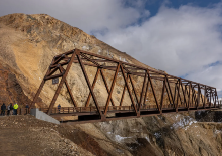 In 2021, a landslide cut Denali National Park’s only road in two; five years later a $230 million, 475-foot bridge has been built directly above the still-moving slope