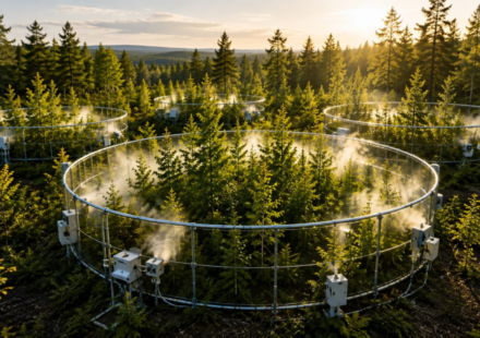 Scientists altered the air around a Wisconsin forest for 11 years; extra CO₂ drove 39% more productivity, but ozone reversed part of the gain