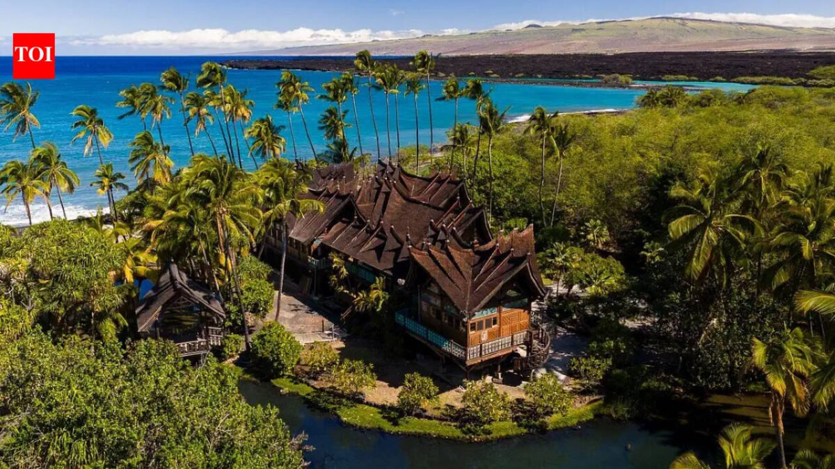 In 1994, 280 craftsmen built a Balinese estate from Indonesian ironwood and teak; dismantled and shipped to Hawaii, it was rebuilt with more than 1 million shingles and is now asking $32.5 million