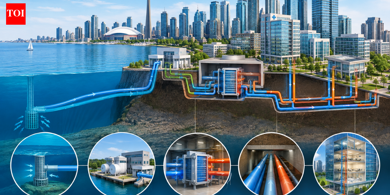In 2004, Toronto began using cold water from 83 metres beneath Lake Ontario to cool downtown buildings; today the system serves 200 buildings across 40 million sq ft