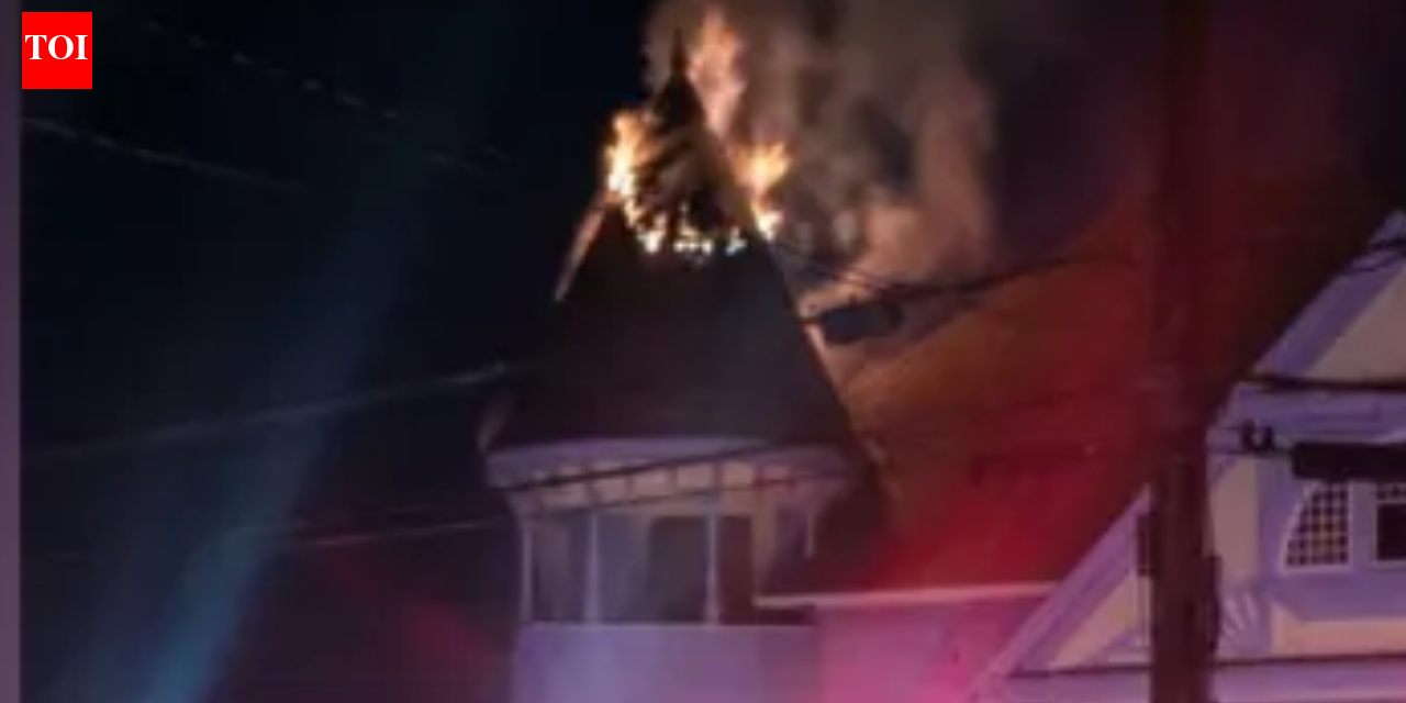 Lightning struck an 1890 Georgia mansion; its owners drove away unaware the turret was burning until passersby spotted flames, and firefighters kept the main floor undamaged