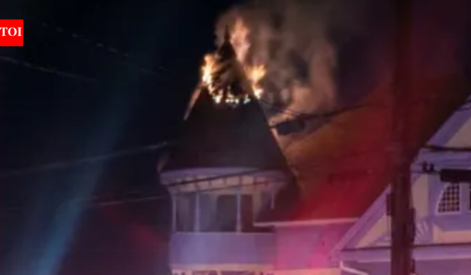 Lightning struck an 1890 Georgia mansion; its owners drove away unaware the turret was burning until passersby spotted flames, and firefighters kept the main floor undamaged