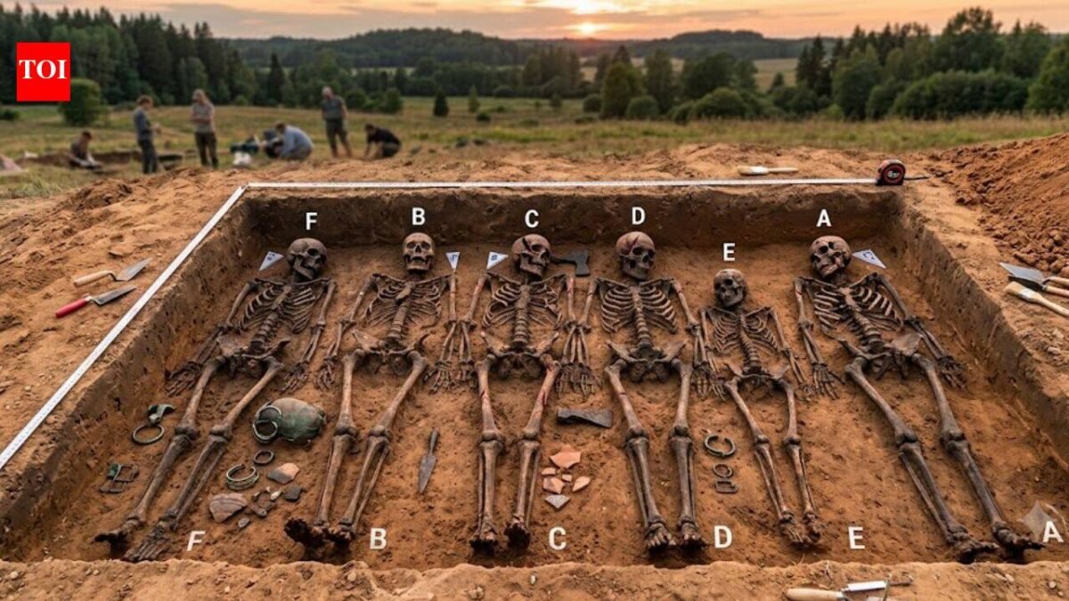 Six people buried in a rare Viking Age grave in Latvia show signs of violence and family ties, with DNA pointing to local Baltic ancestry