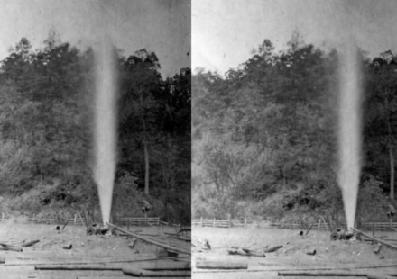 In 1895, lightning ignited a massive West Virginia gas well, sending flames 200 feet into the sky as crowds gathered to witness one of America’s most extraordinary fires