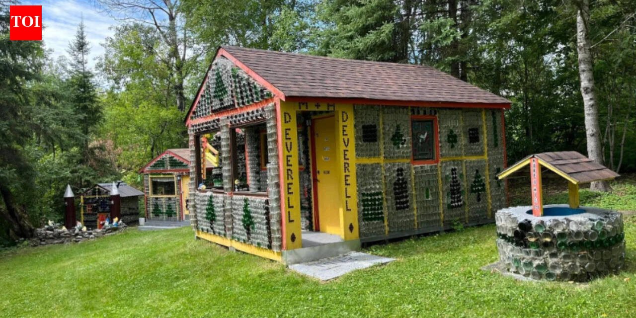 In 1973, Ontario teacher Hank Deverell built his wife a bottle house for her doll collection; about 25,000 glass bottles and 1,750 hours later, it became a roadside attraction