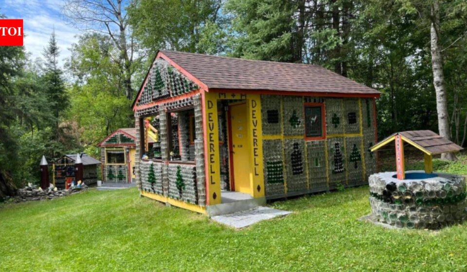 In 1973, Ontario teacher Hank Deverell built his wife a bottle house for her doll collection; about 25,000 glass bottles and 1,750 hours later, it became a roadside attraction
