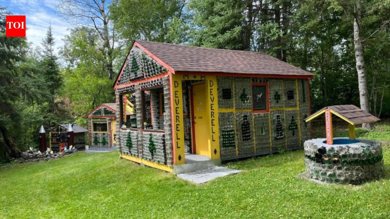 In 1973, Ontario teacher Hank Deverell built his wife a bottle house for her doll collection; about 25,000 glass bottles and 1,750 hours later, it became a roadside attraction