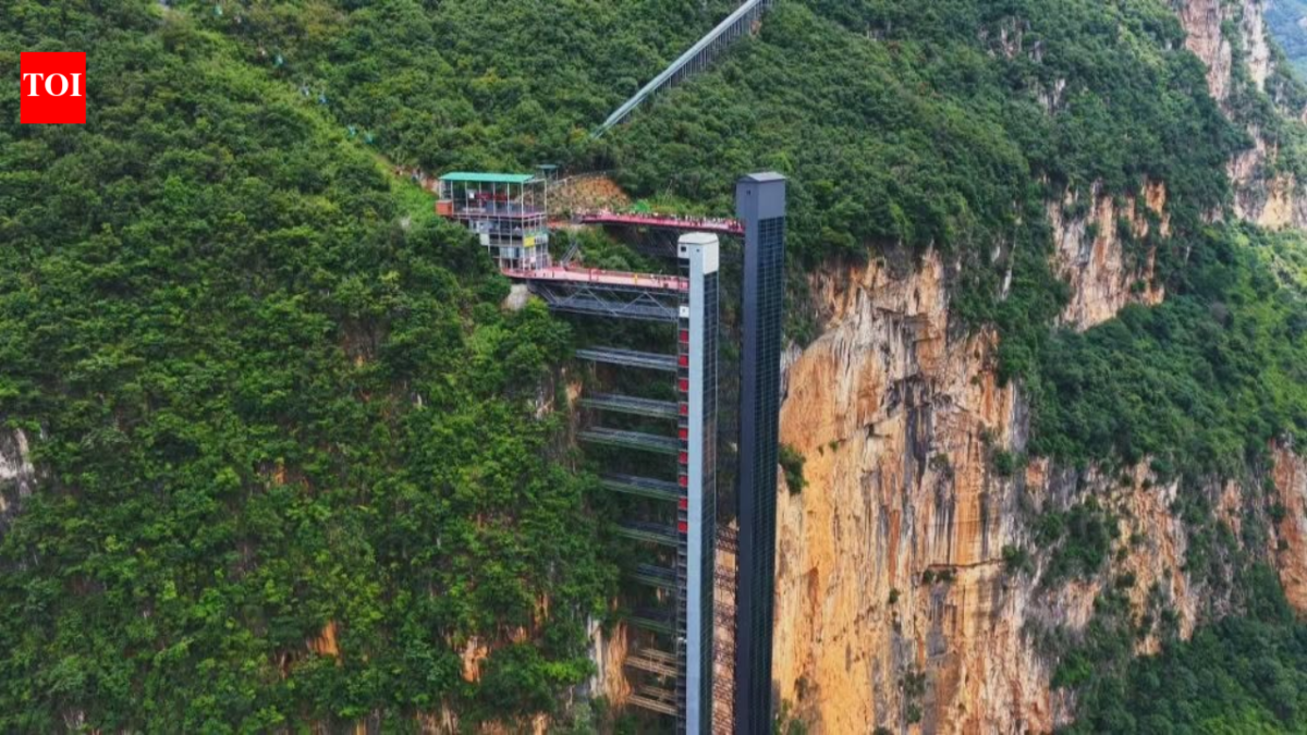 Children in China's Nizhuhe village trekked three hours up and down an 800 metre cliff to go to school; now two elevators and a cable car ride have reduced the journey to half hour