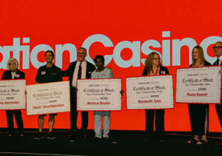 Las Vegas company surprises nearly 10,000 workers with more than $70 million in stock; each gets $1,000 for every year they have worked there