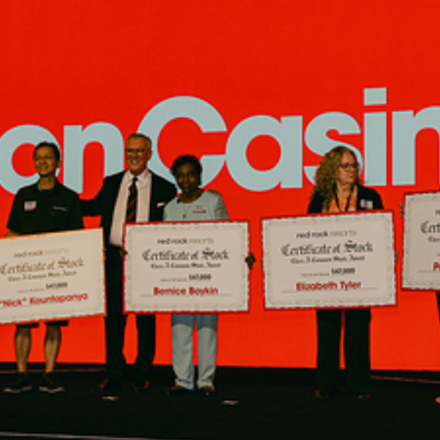 Las Vegas company surprises nearly 10,000 workers with more than $70 million in stock; each gets $1,000 for every year they have worked there