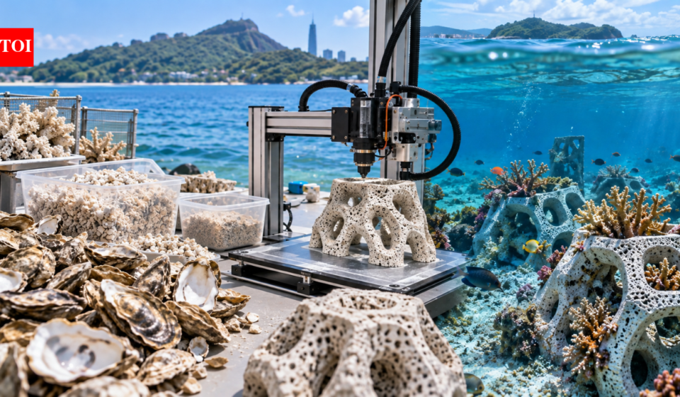 Taiwanese students are turning discarded oyster shells and coral waste into 3D-printed structures for damaged reefs