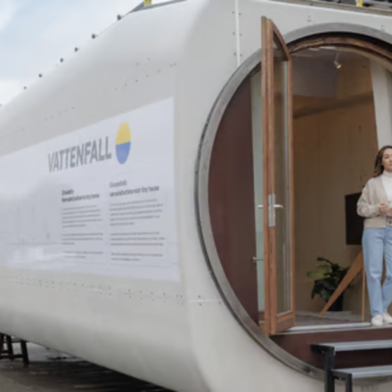 Retired wind turbines are being transformed into tiny solar-powered houses and recycled skis by a Swedish company