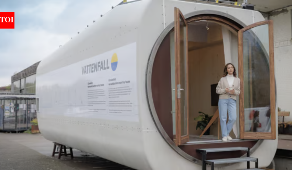 Retired wind turbines are being transformed into tiny solar-powered houses and recycled skis by a Swedish company