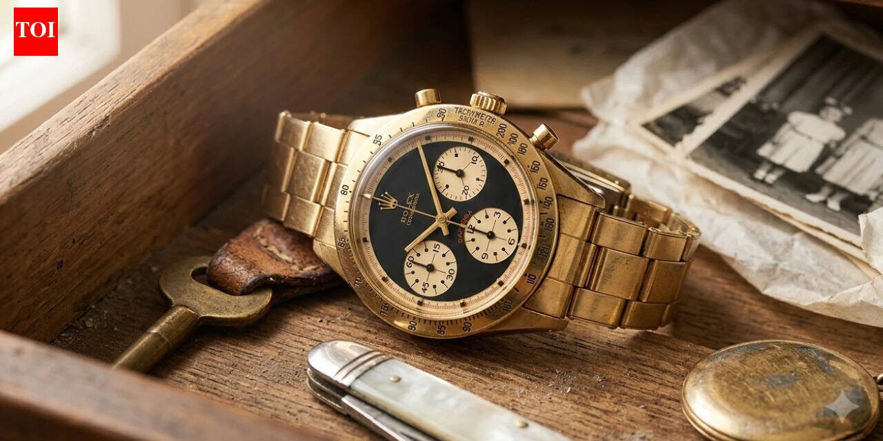 In 1967, Rolex made a rare yellow-gold Daytona with a Paul Newman dial; after more than 45 years in a family drawer, two sisters inherited it and it sold for CHF 1.143 million in Geneva