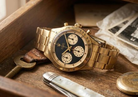In 1967, Rolex made a rare yellow-gold Daytona with a Paul Newman dial; after more than 45 years in a family drawer, two sisters inherited it and it sold for CHF 1.143 million in Geneva