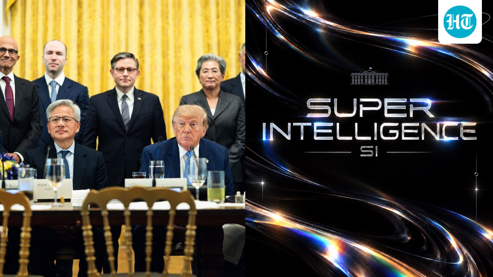 Trump met with the top AI and tech bosses during a meeting in the White House regarding artificial intelligence and the president's AI force. (Bloomberg/White House)