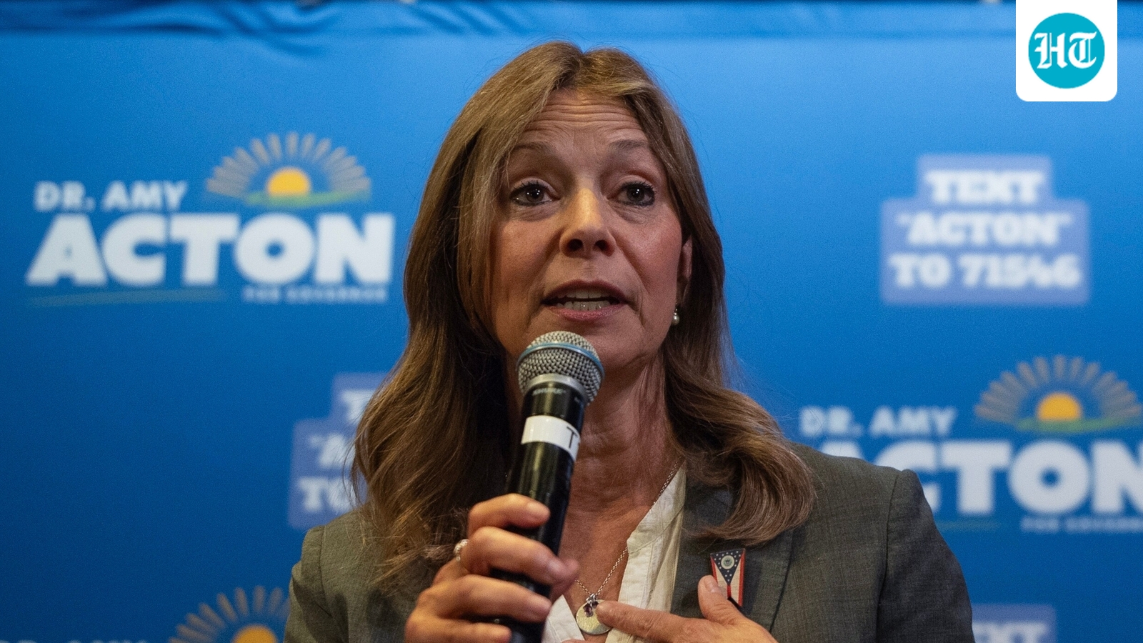 Democratic gubernatorial candidate Dr. Amy Acton speaks during a campaign event at Ohio University in Athens, Ohio, Thursday, Sept. 17. (AP Photo/Carolyn Kaster)