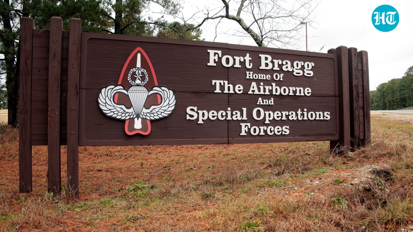 A sign at Fort Bragg, N.C., is seen amid fears of an active shooter there. (AP Photo)