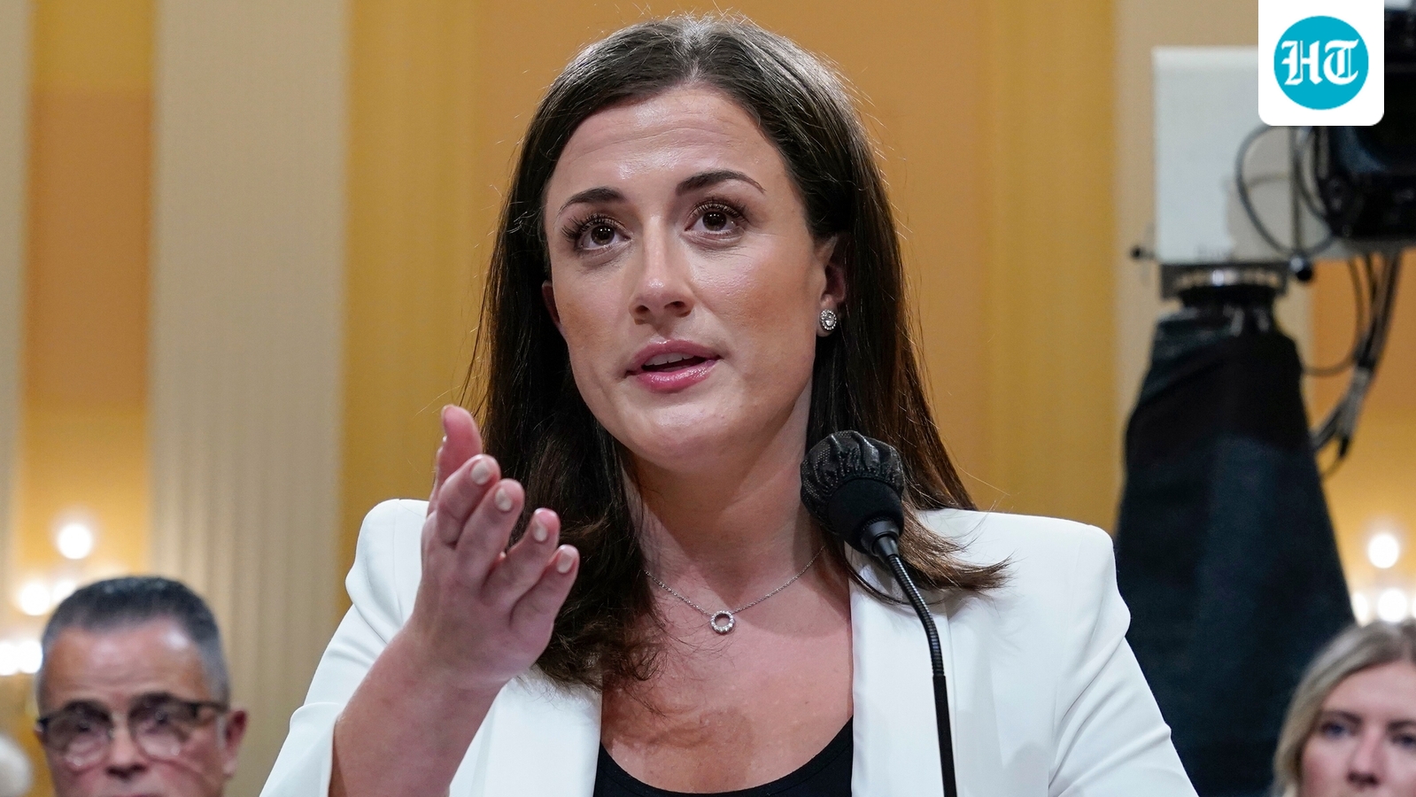 Cassidy Hutchinson, former aide to Trump White House chief of staff Mark Meadows, testifies before the House select committee investigating the Jan. 6 attack, at the Capitol in Washington, June 28. (AP Photo/Jacquelyn Martin)