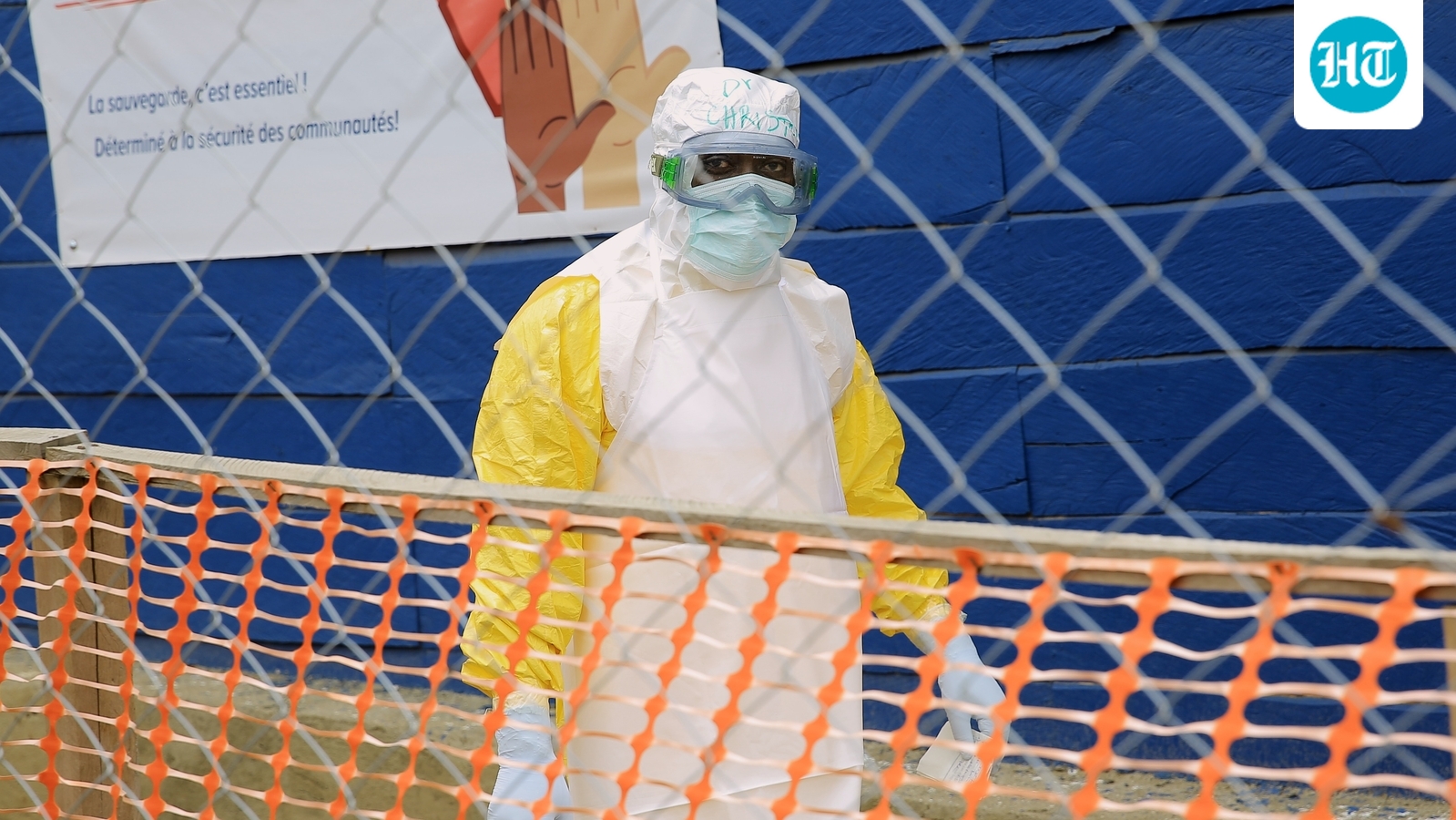 A healthcare worker walks through a treatment center for Ebola patients in Beni, North Kivu province, eastern Congo, Wednesday, Oct. 7, 2026. (AP Photo/Sebastien Kitsa Musayi) (AP Photo/Sebastien Kitsa Musayi)