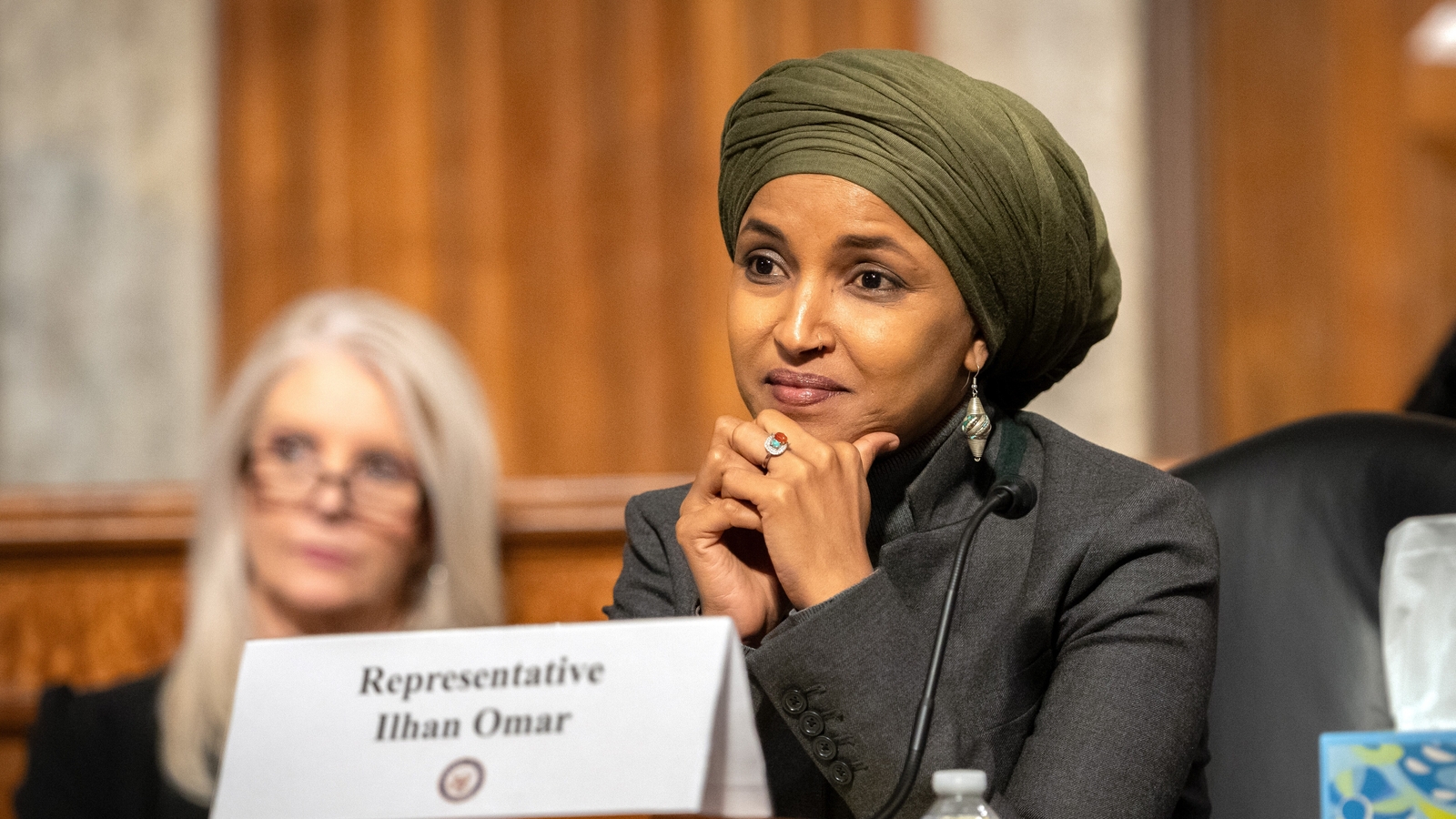 Rep. Ilhan Omar told MS NOW she knows of no blood relationship with former husband Ahmed Nur Said Elmi, rejecting claims that their marriage was intended to facilitate immigration fraud (AP Photo/Mark Schiefelbein)