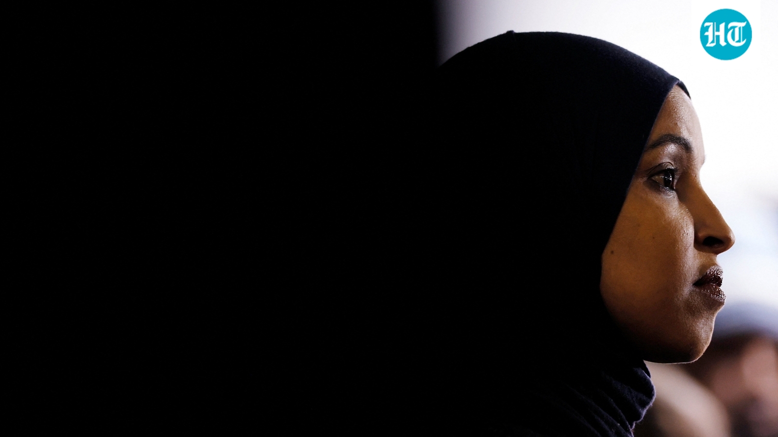 US Representative Ilhan Omar (D-MN) holds a press conference at Karmel Mall on January 28. (REUTERS)