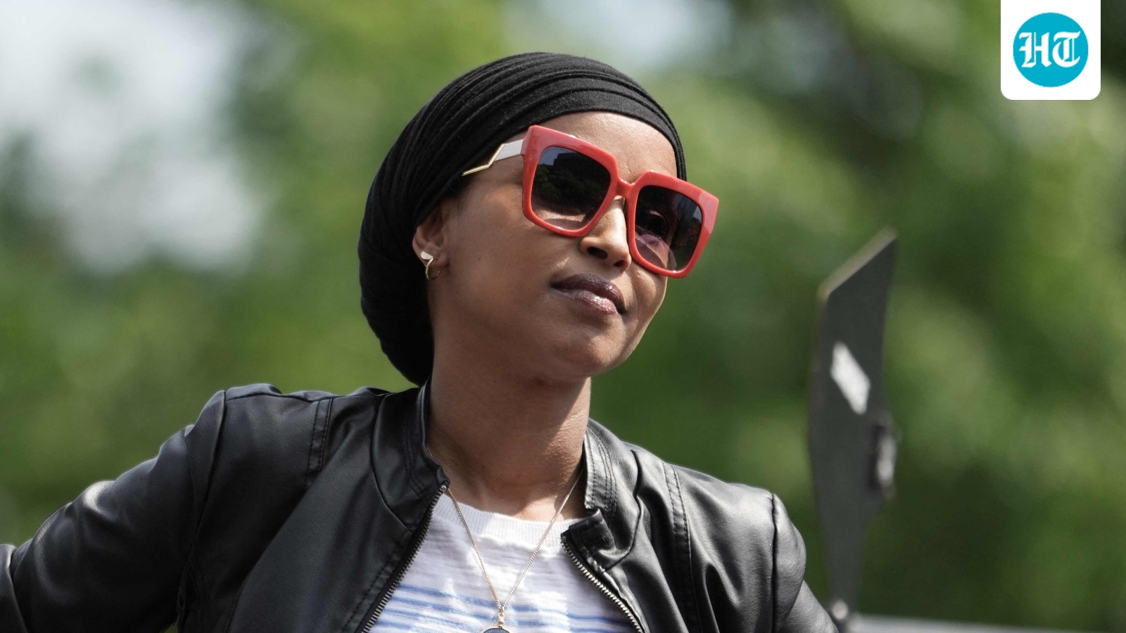 US Representative Ilhan Omar at a protest near the White House during on May 1, 2025. (AFP)