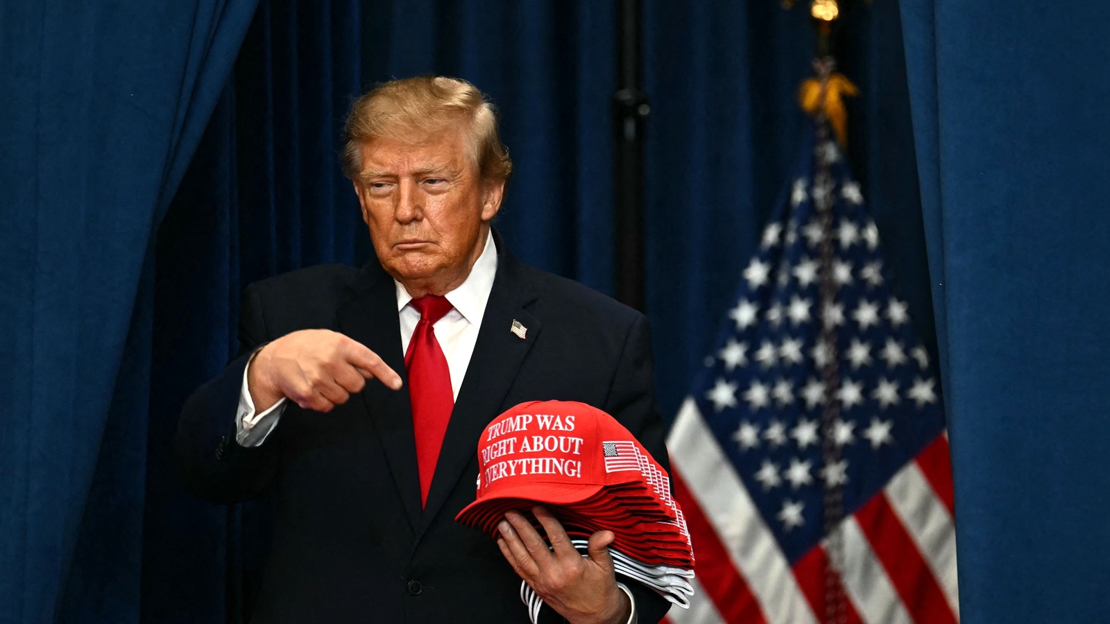 US President Donald Trump arrives to the stage for a midterm campaign rally at Lubbock Memorial Civic Center in Lubbock, Texas on October 27. (AFP)