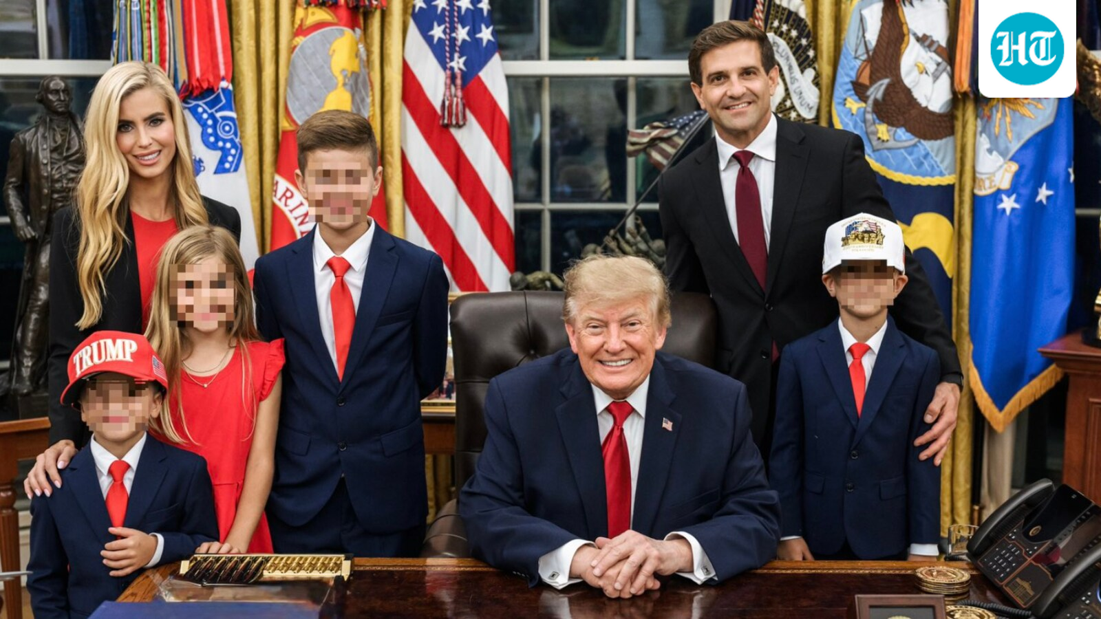 Katie Zacharia shared an Oval Office family photo, thanking Trump for gifts to her children on her son’s birthday. (Katie Zacharia/X)