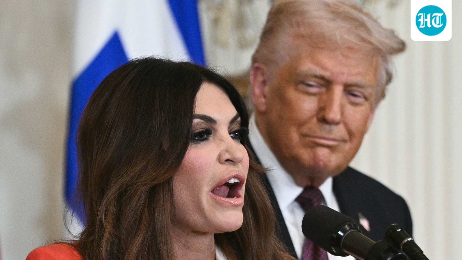 Kimberly Guilfoyle resigned as US ambassador to Greece after reports about donor messages, her AI claims and efforts to stop negative coverage.. (Photo by Brendan SMIALOWSKI / AFP) (AFP)