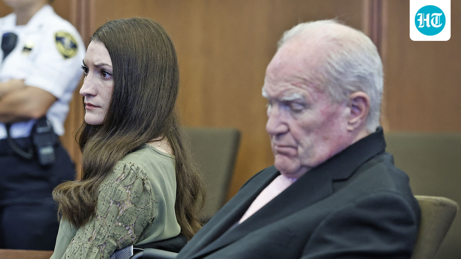 Lindsay Clancy and her attorney Kevin Reddington at the Plymouth County Superior Court in Plymouth, Massachusetts, on September 4. (AFP)