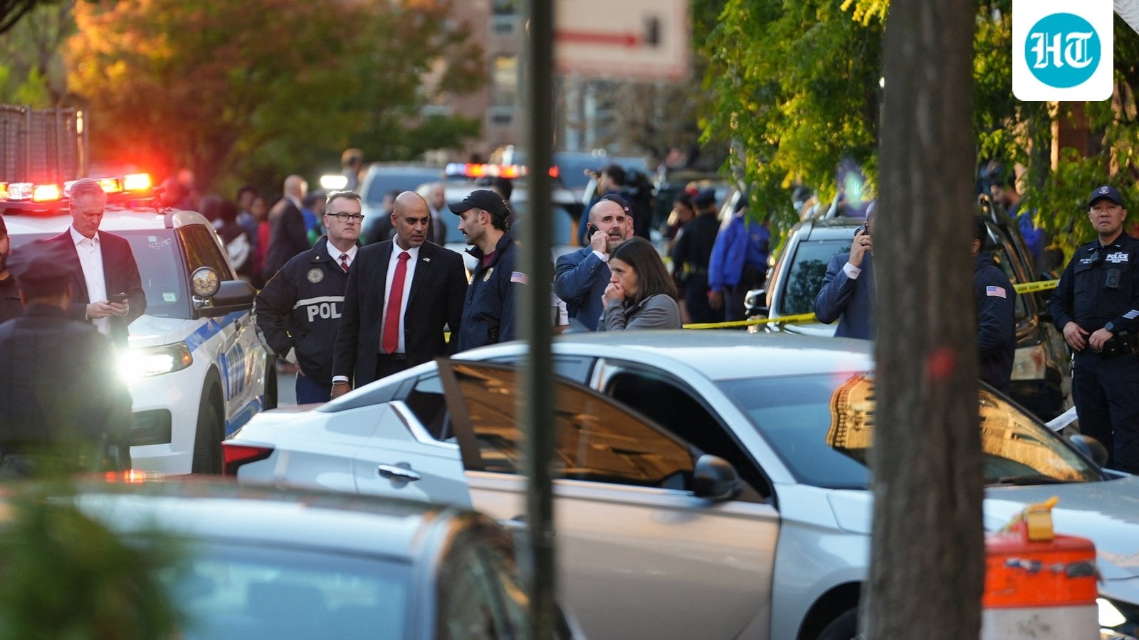 Members of law enforcement gather at the scene after a shooting reportedly involving US Immigration and Customs Enforcement (ICE) officers in the Bronx borough of New York City, on Thursday, (REUTERS)