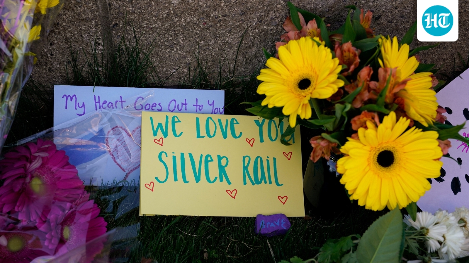 A makeshift memorial at a sign marking the Silver Rail Elementary School near a cordoned-off area, following a shooting, in Bend, Oregon, US. (REUTERS)