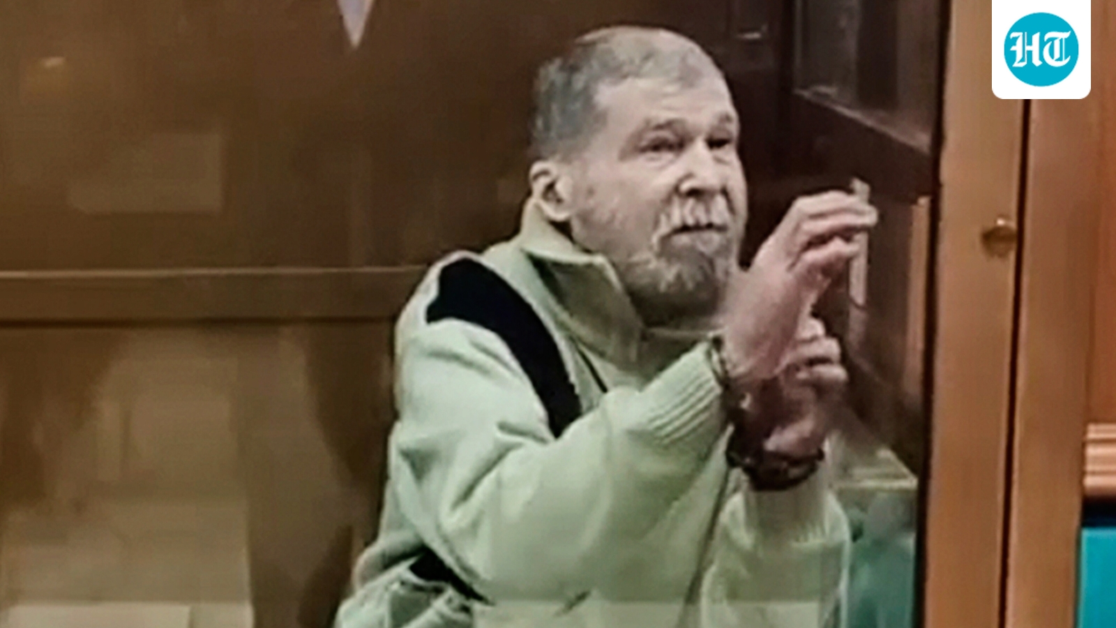 Stephen Hubbard in a photo taken from video released by the Moscow City Court Press Service on October 7. (Moscow City Court Press Service )