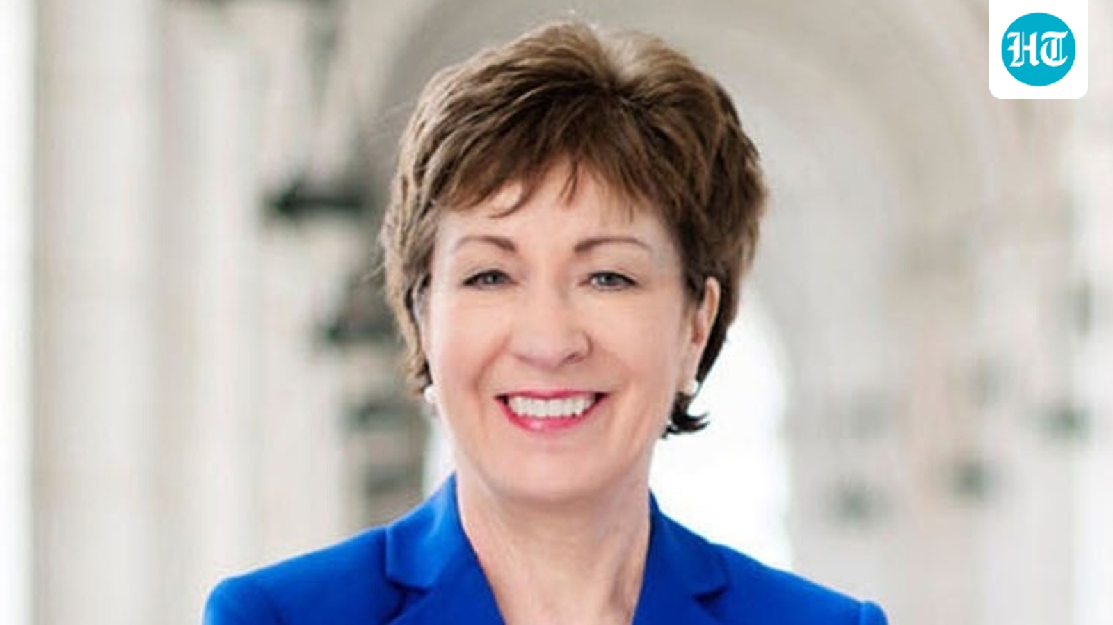 Susan Collins is a Republican US senator from Maine seeking a sixth term in the November 2026 midterm elections. (X @SenatorCollins )