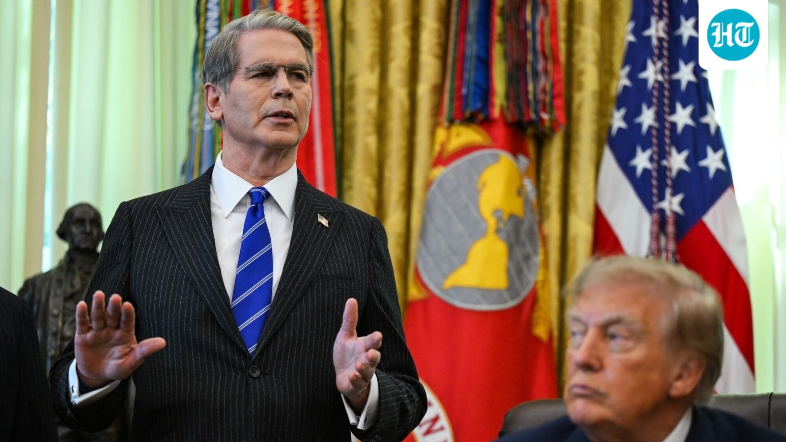 Scott Bessent, US treasury secretary, left, and US President Donald Trump (Bloomberg)