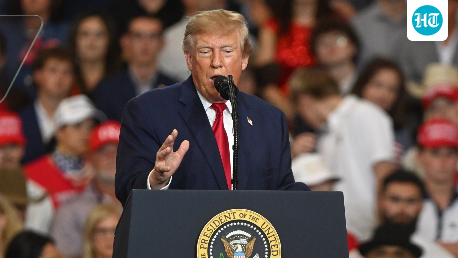 President Donald Trump speaks at a campaign rally at Lubbock Memorial Civic Center, Tuesday, Oct. 27, 2026, in Lubbock, Texas. (AP Photo/Annie Rice) (AP Photo/Annie Rice)