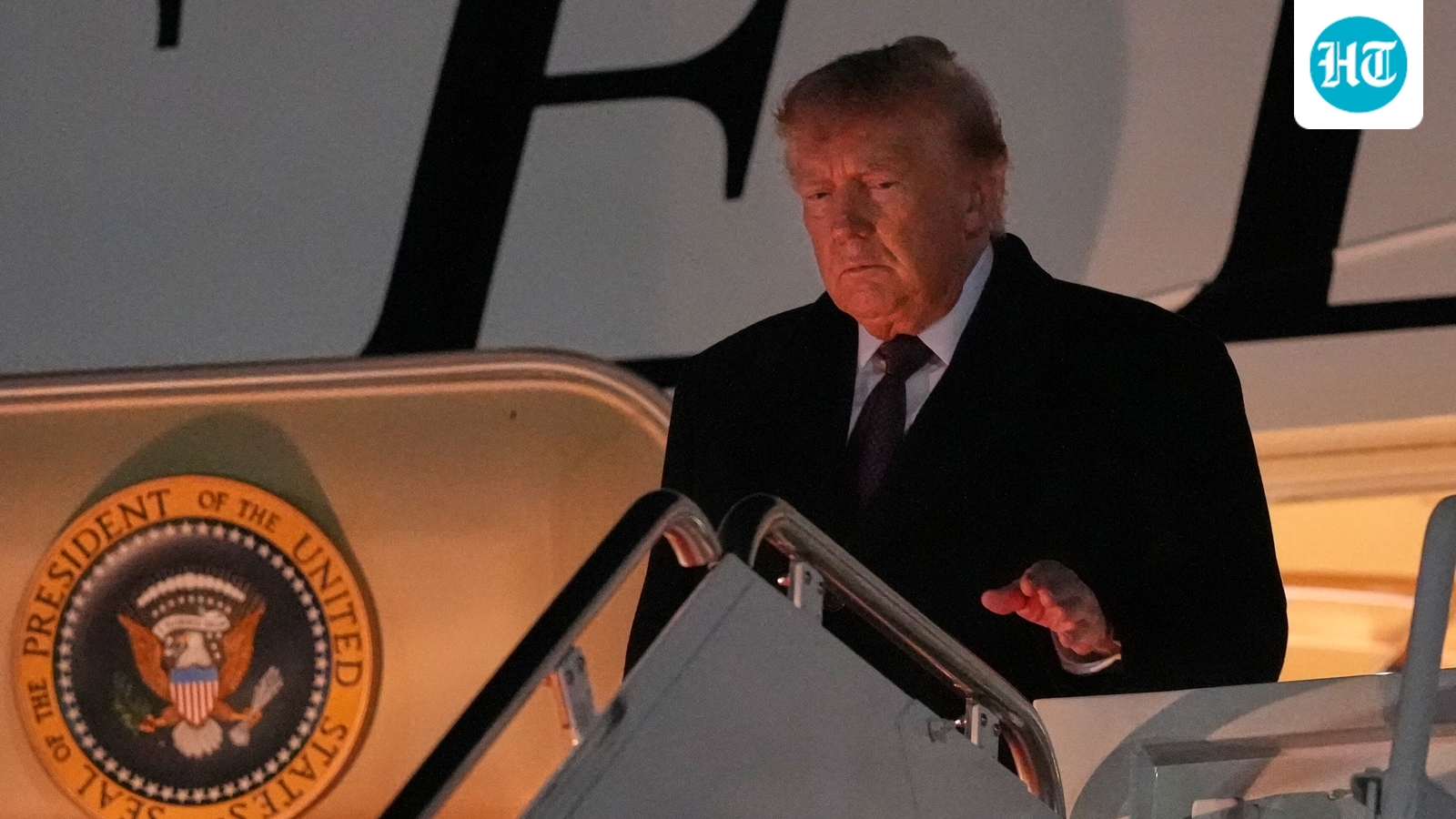 Trump shares photos of damaged golf range, alleges White House staffer was hit by ball. (AP Photo)