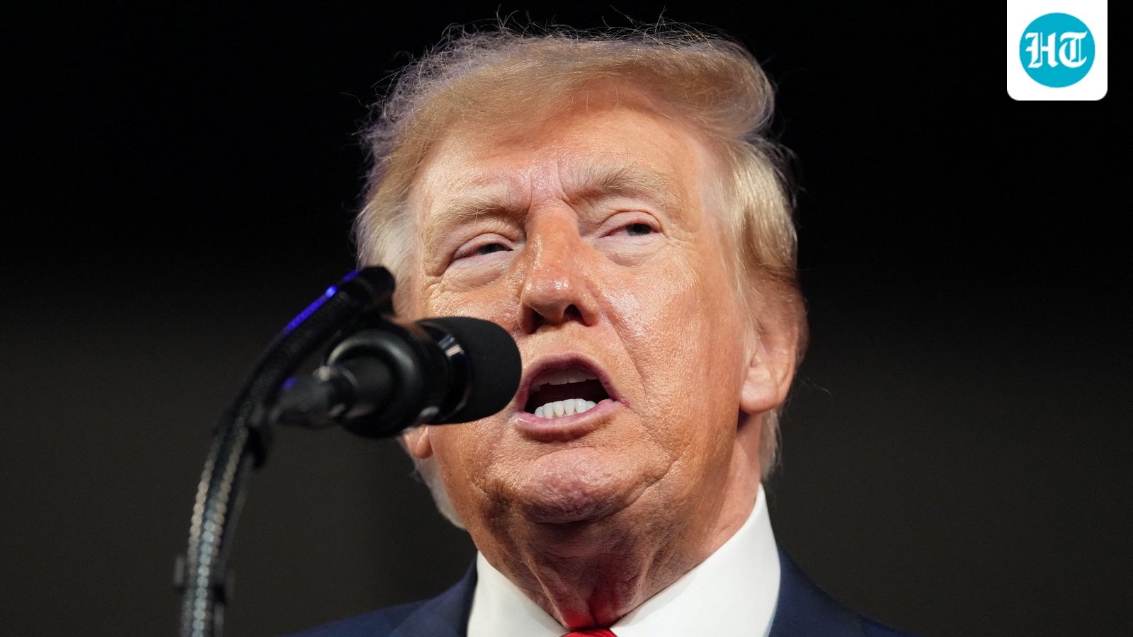 US President Donald Trump speaks during a Republican campaign rally at F&M Bank Arena in Clarksville, Tennessee. (REUTERS)