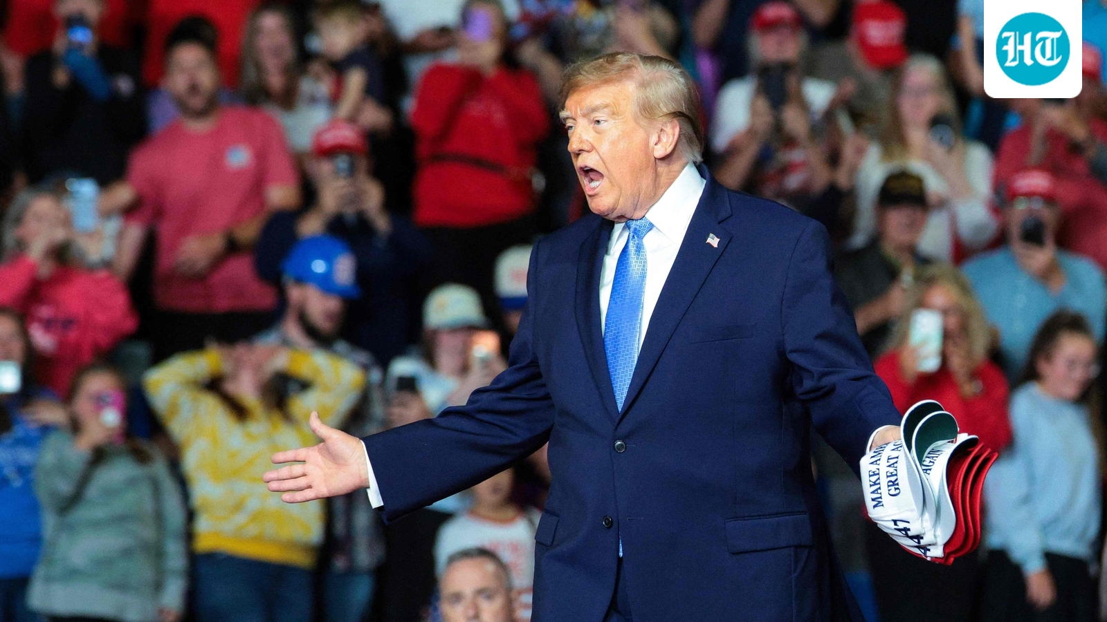 Donald Trump used a campaign rally in Mississippi to outline his immigration, crime and election agenda while urging voters to back Republican candidates. (Getty Images via AFP)