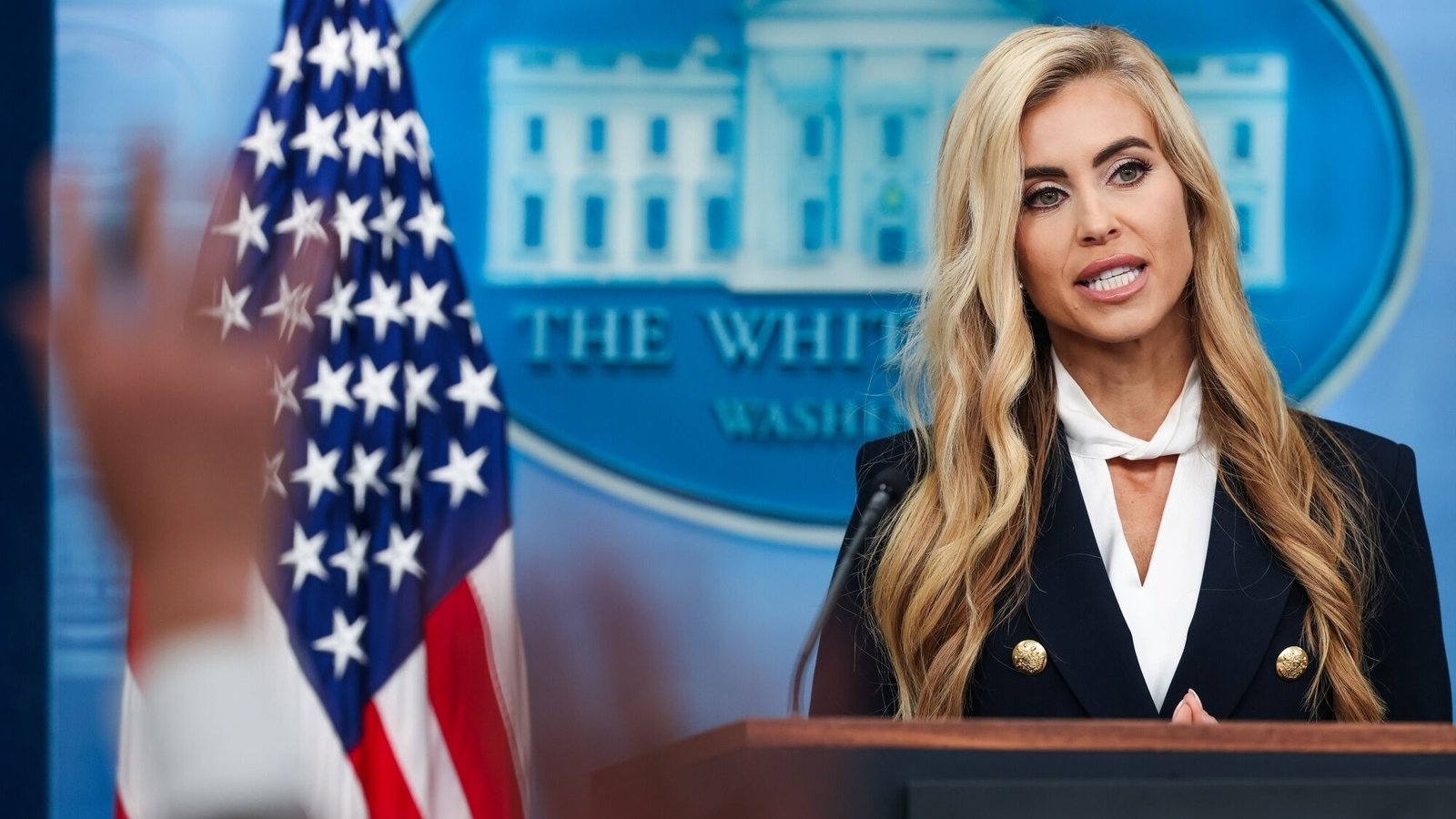 Katie Zacharia, White House press secretary, during a news conference in the James S. Brady Press Briefing Room of the White House in Washington, DC, US, on Tuesday, Oct. 13, 2026. (Bloomberg)