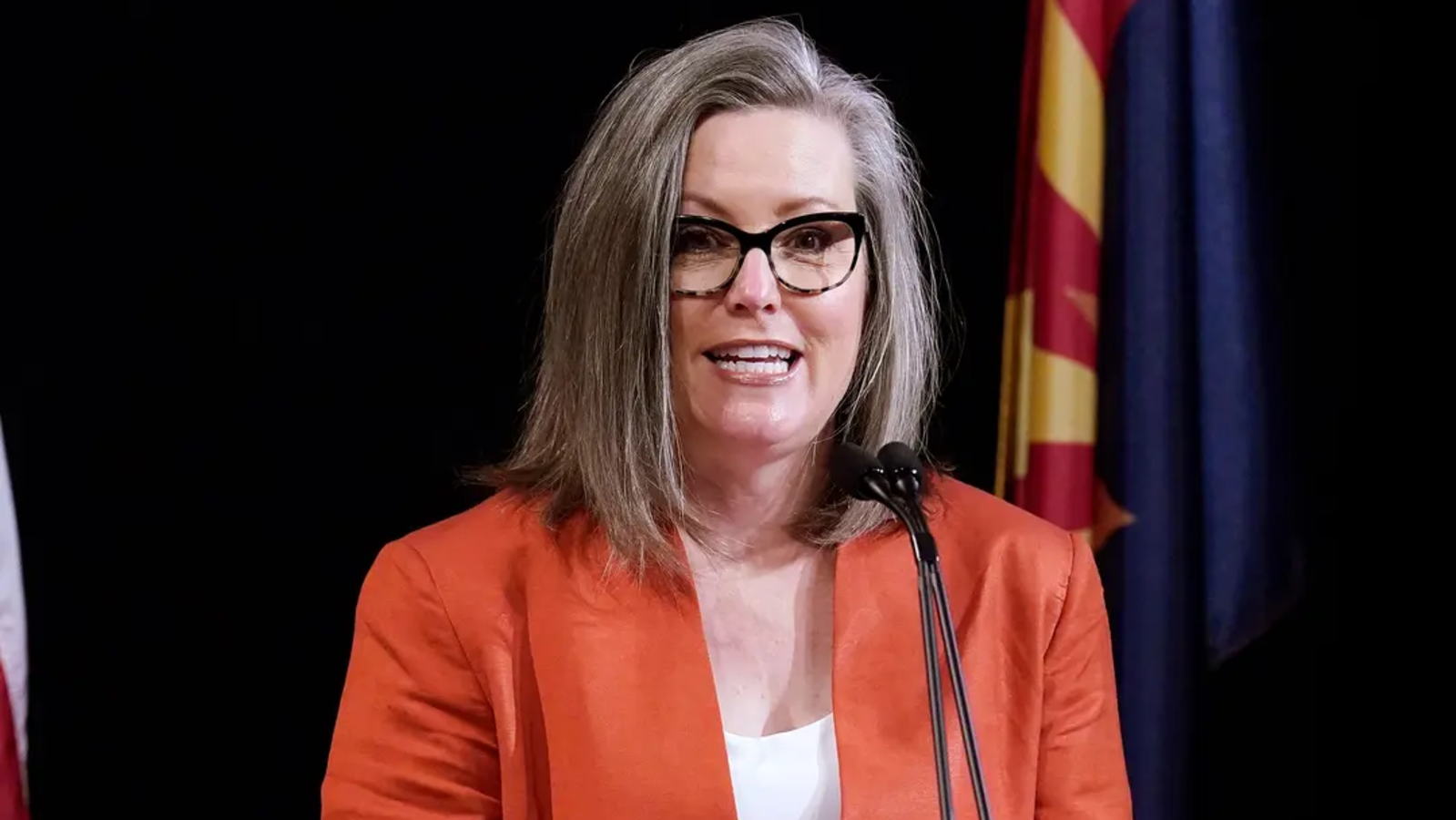 Arizona Secretary of State Katie Hobbs addresses the members of Arizona's Electoral College in Phoenix (AP)