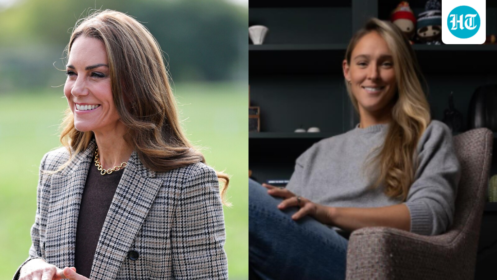 Kylie Kelce said sorry for calling Kate Middleton "Princess Kate" while inviting her on her podcast. (Reuters, Instagram/ @kykelce)