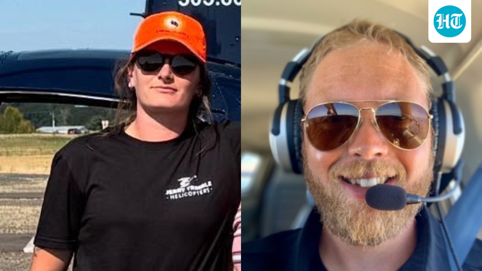 Maddie Aasbo and Tyler Delane Sturdevant were identified as two of the three victims killed in the Oregon mid-air helicopter collision. (Facebook/Jerry Trimble Helicopters, LinkedIn/Tyler Sturdevant)